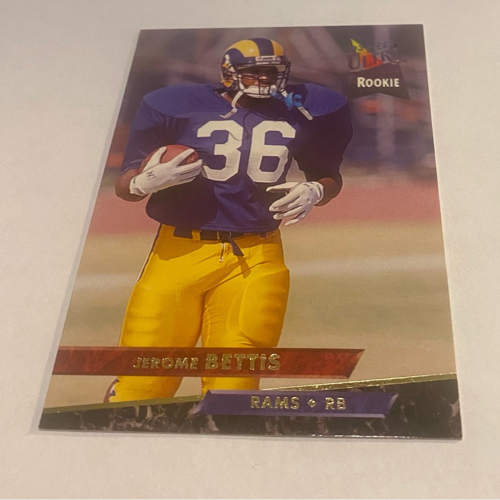 Jerome Bettis RC Rookie 1993 Fleer Ultra Football Card Vintage Collectible - Picture 3 of 3